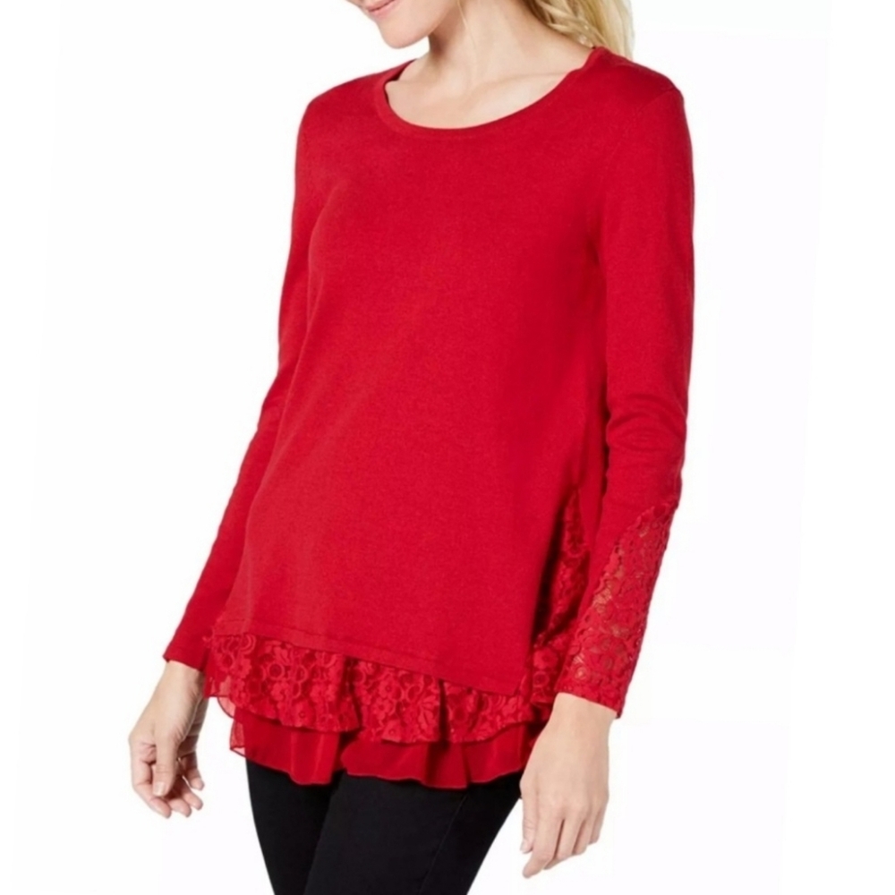 Red Long Sleeve Tunic Size Small